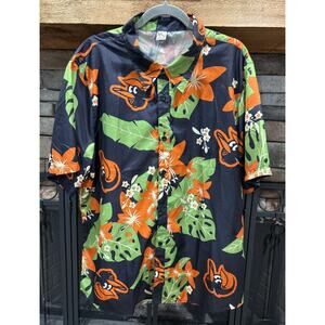 Men’s Baltimore Orioles AOP Short Sleeve Button Up Baseball Shirt Size XL *C8